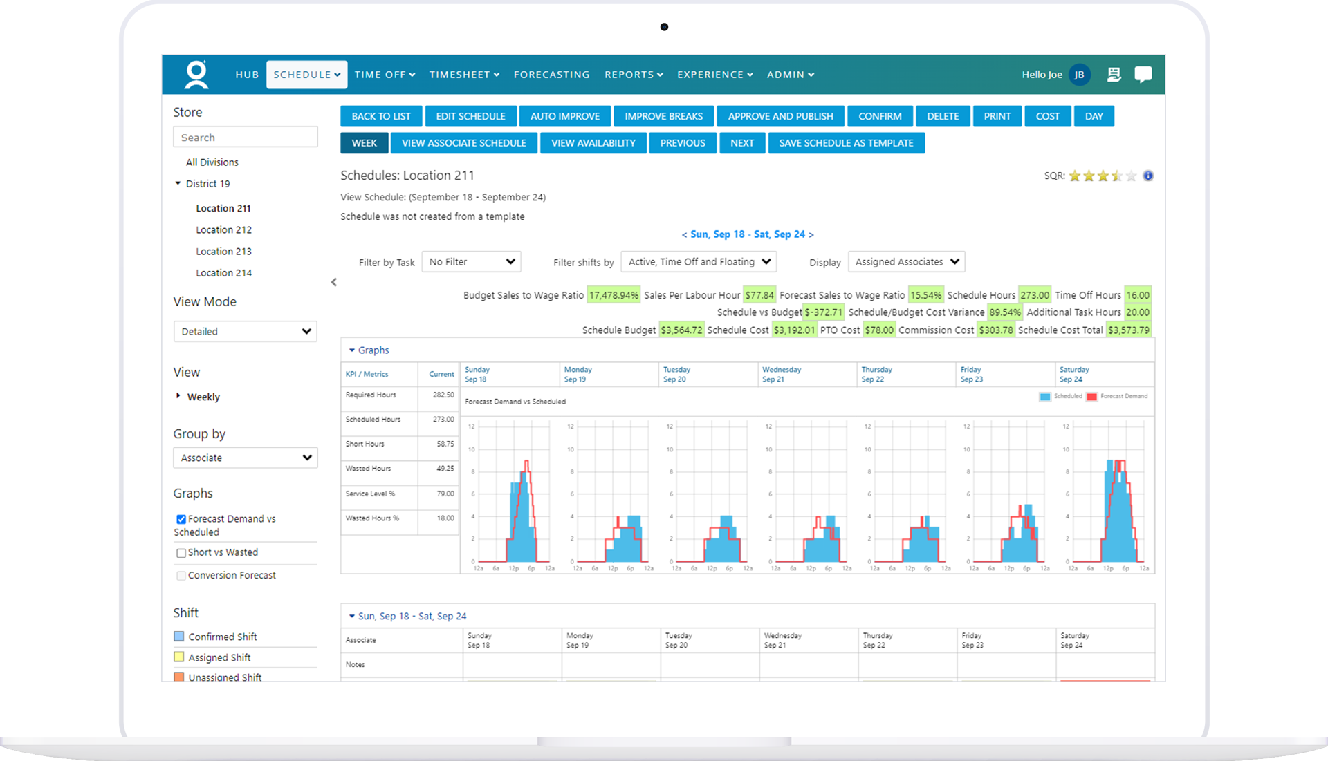 WorkForce Software Scheduling screenshot for Financial Services