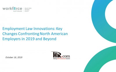 Employment Law Innovations: Key Changes Confronting North American Employers in 2019 and Beyond